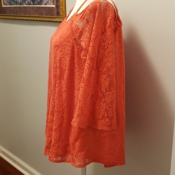 SPY Zone Exchange Cold Shoulder Swing Top Coral Lg - Picture 2 of 8